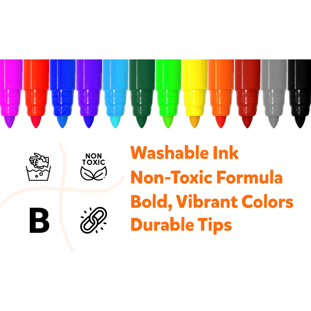 Bold Marker 12 Shades – Vibrant, Non-Toxic Markers for Creative Kids