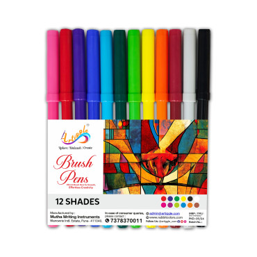 Brush Pens – 12 Vibrant and Non-Toxic shades for Creative Kids