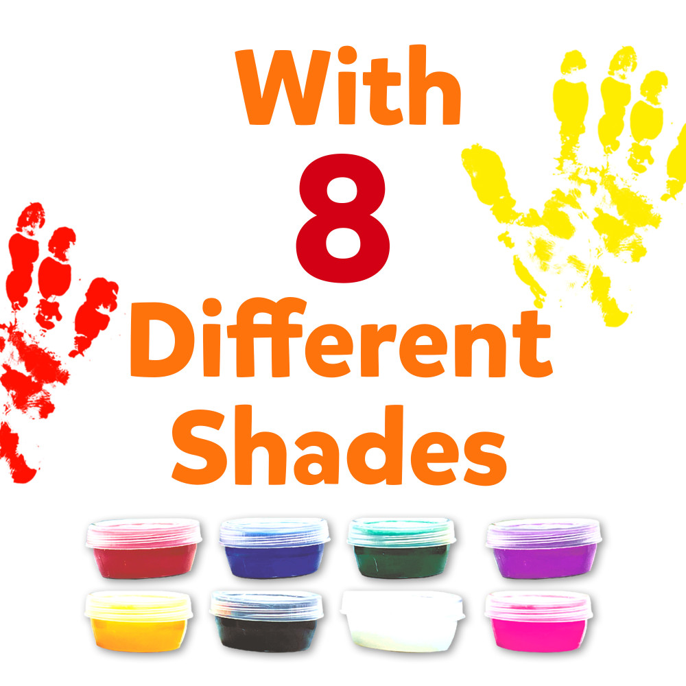 Finger Paint Jar 8 Shades – Safe, Vibrant, and Fun for Little Artists!